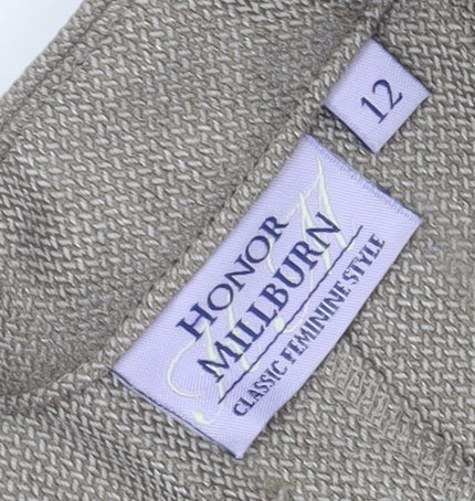 Womens UK Size 12 Honor Millburn Regular Fit Casual Workwear Beige Trousers