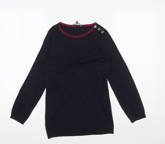 Laura Ashley Women’s Black Cotton Long Sleeve T-Shirt