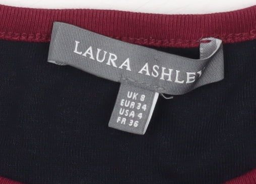 Laura Ashley Women’s Black Cotton Long Sleeve T-Shirt