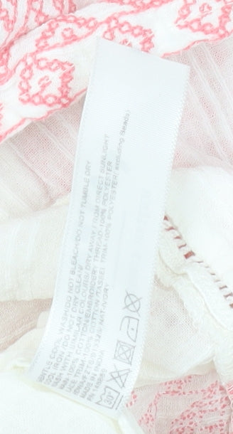 FatFace Ivory Bohemian Blouse Women’s Size 6 Embroidered