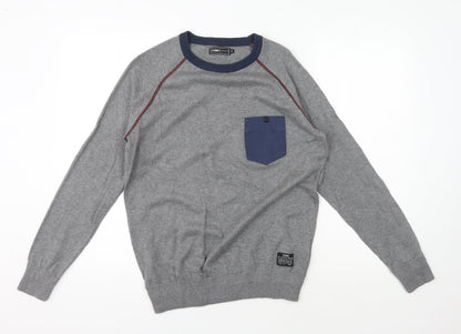 Jack & Jones Men’s Grey Crew Neck Pullover Jumper M