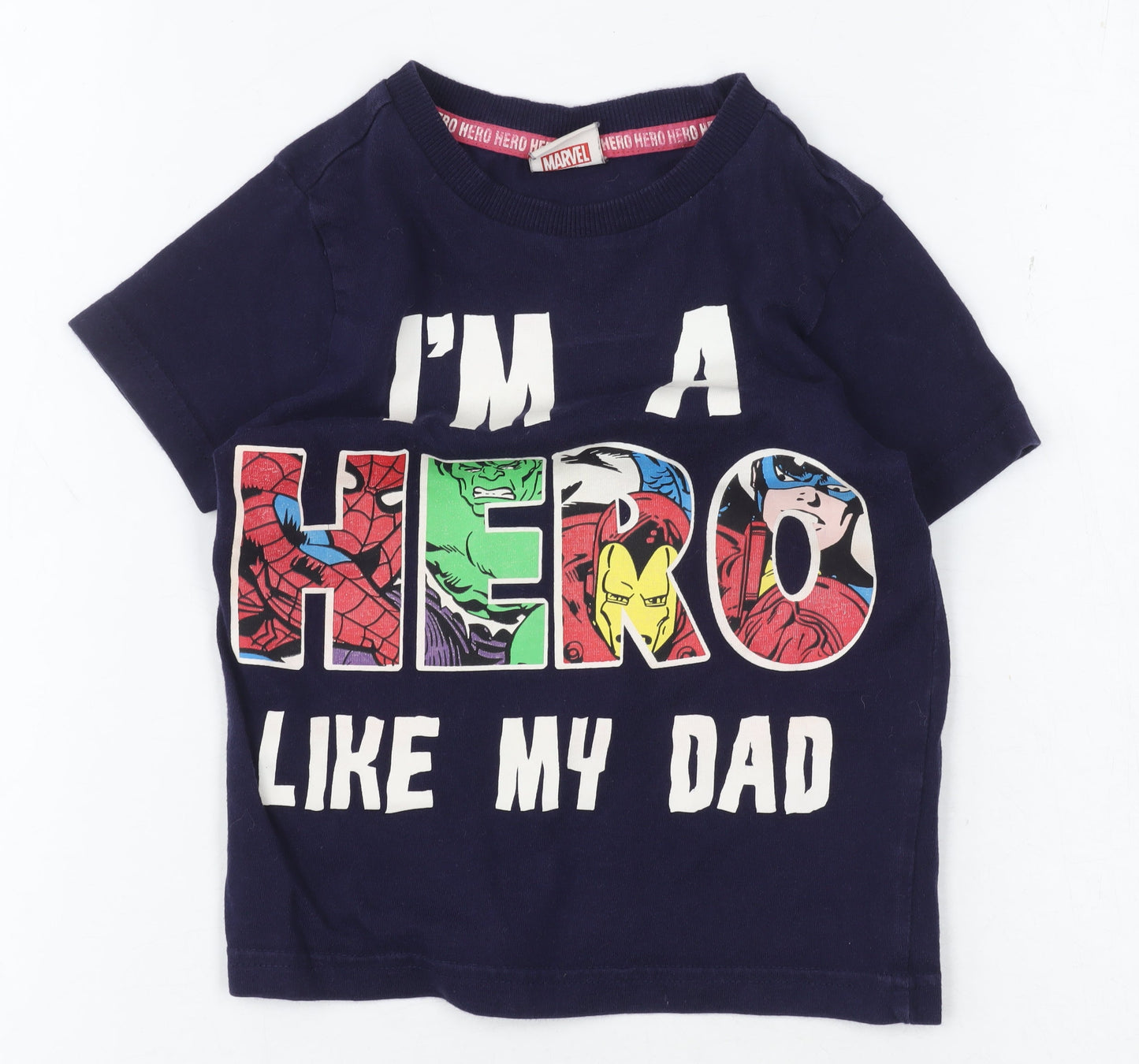 Marvel Boys Blue Superhero Graphic T-Shirt, Size 2-3 Years
