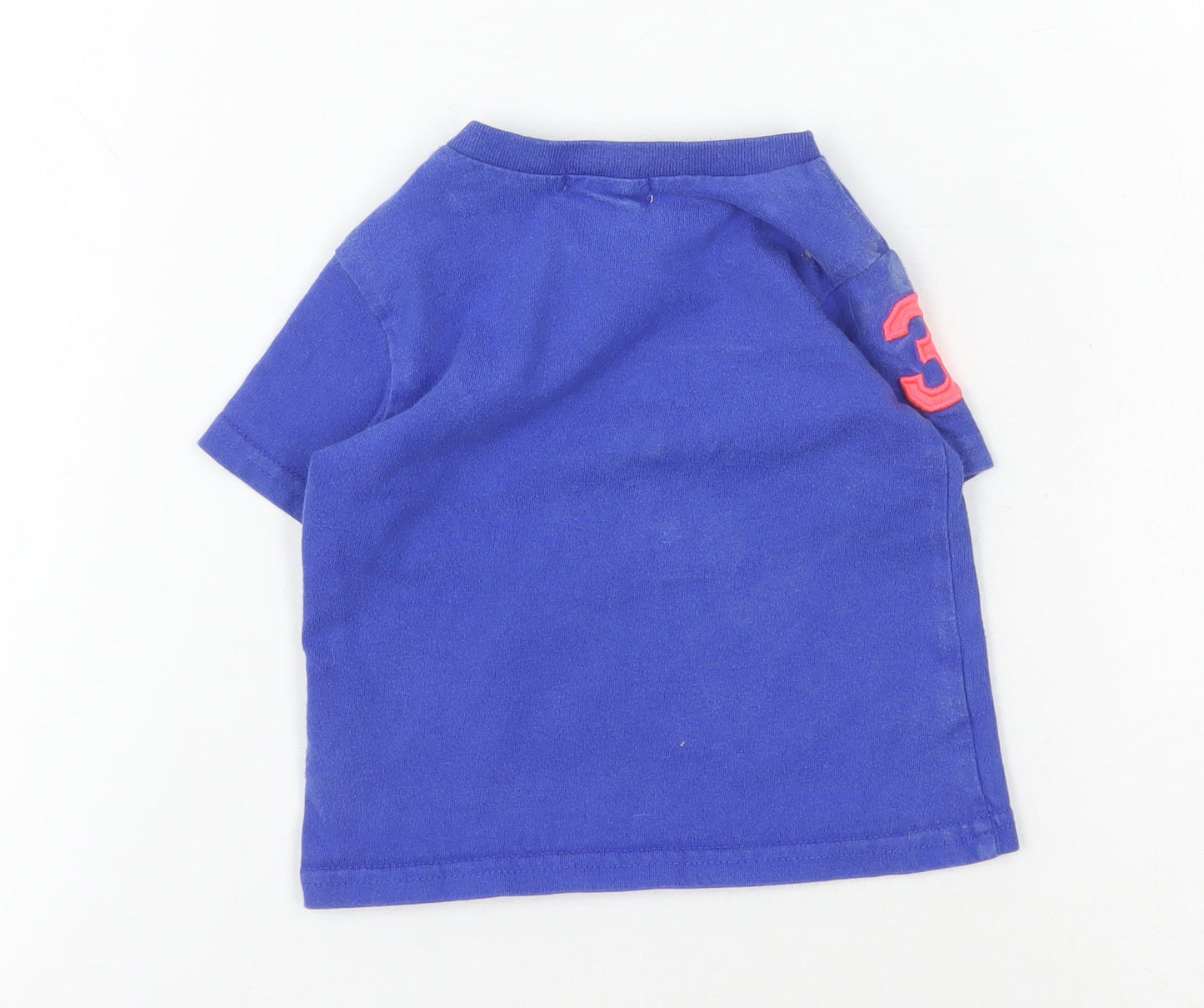 Ralph Lauren Blue Baby T-Shirt, Unisex, 6-9M, Short Sleeve