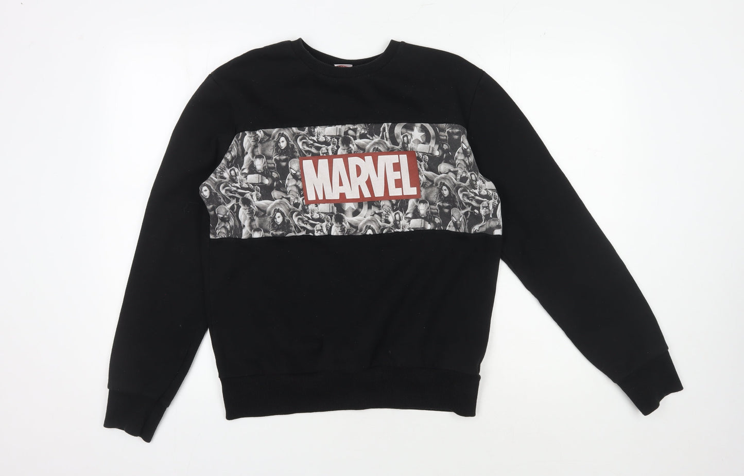 Mens UK Size M Marvel Black Pullover Sweatshirt