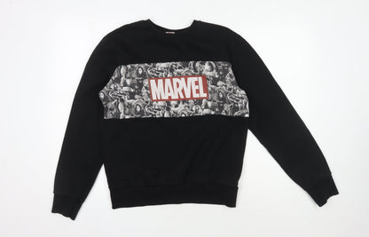 Mens UK Size M Marvel Black Pullover Sweatshirt