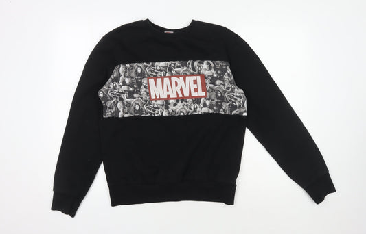 Mens UK Size M Marvel Black Pullover Sweatshirt