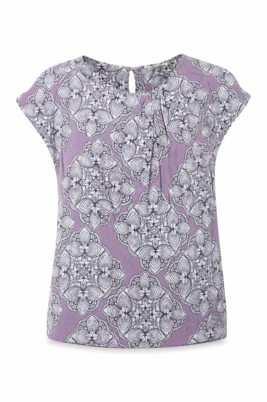White Stuff Women Purple Geometric Top Size 8