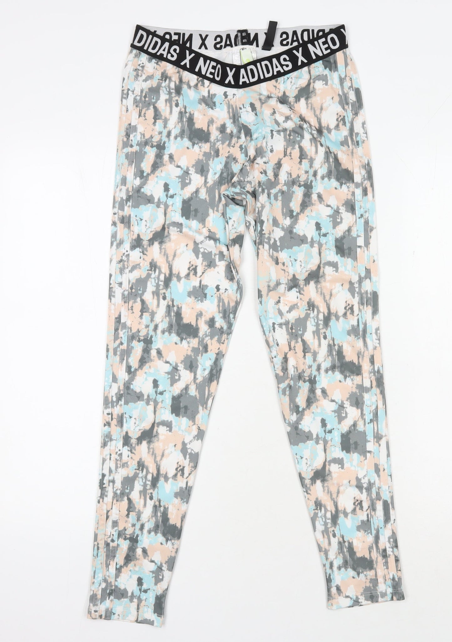 Womens UK Size S Adidas NEO Slim Fit Leggings Multicoloured Leggings