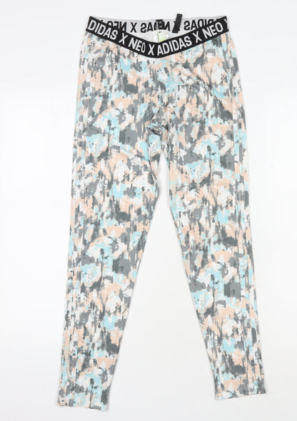 Womens UK Size S Adidas NEO Slim Fit Leggings Multicoloured Leggings