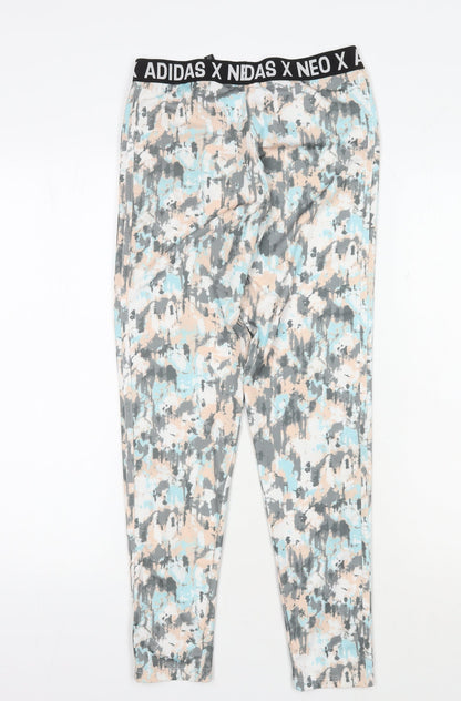 Womens UK Size S Adidas NEO Slim Fit Leggings Multicoloured Leggings