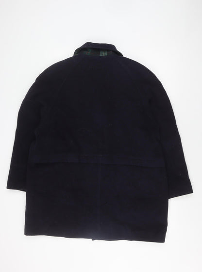 English Lady Black Wool Coat Women Size 16 Button Classic