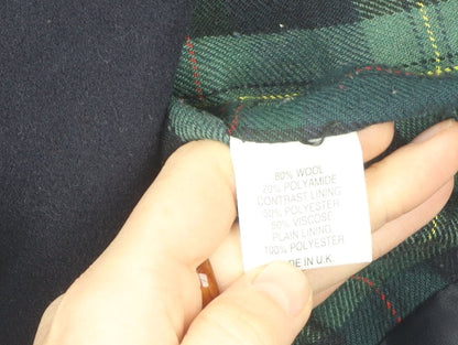 English Lady Black Wool Coat Women Size 16 Button Classic