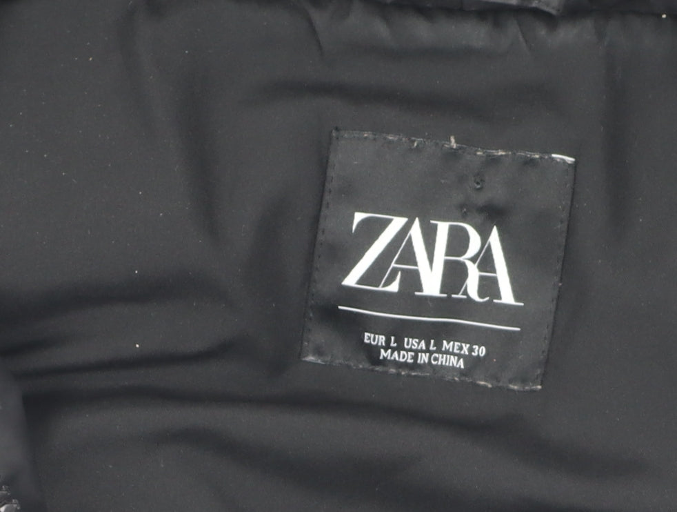 Womens UK Size L Zara Black Puffer Jacket