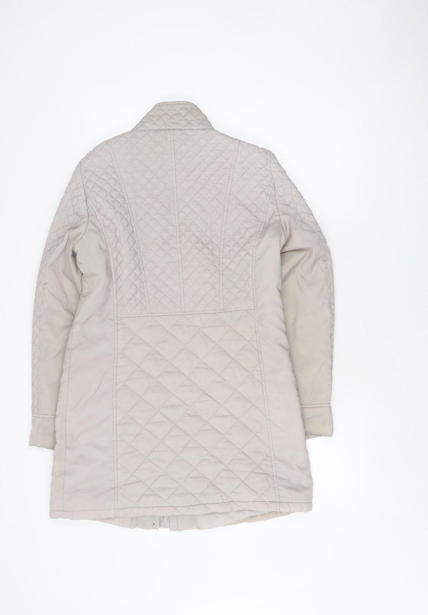 Womens UK Size 8 Marks and Spencer Beige Quilted Coat