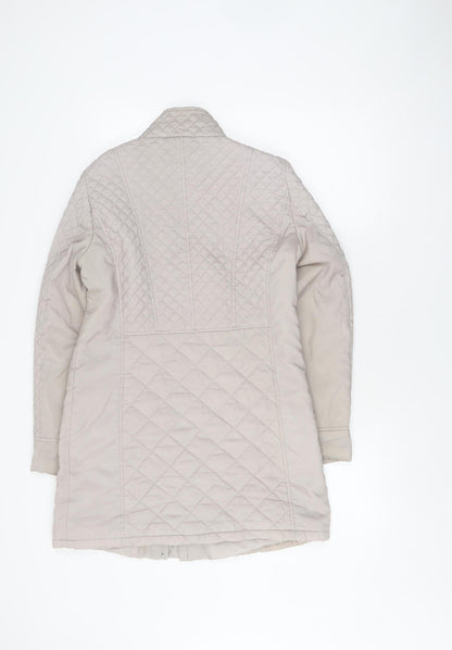 Womens UK Size 8 Marks and Spencer Beige Quilted Coat