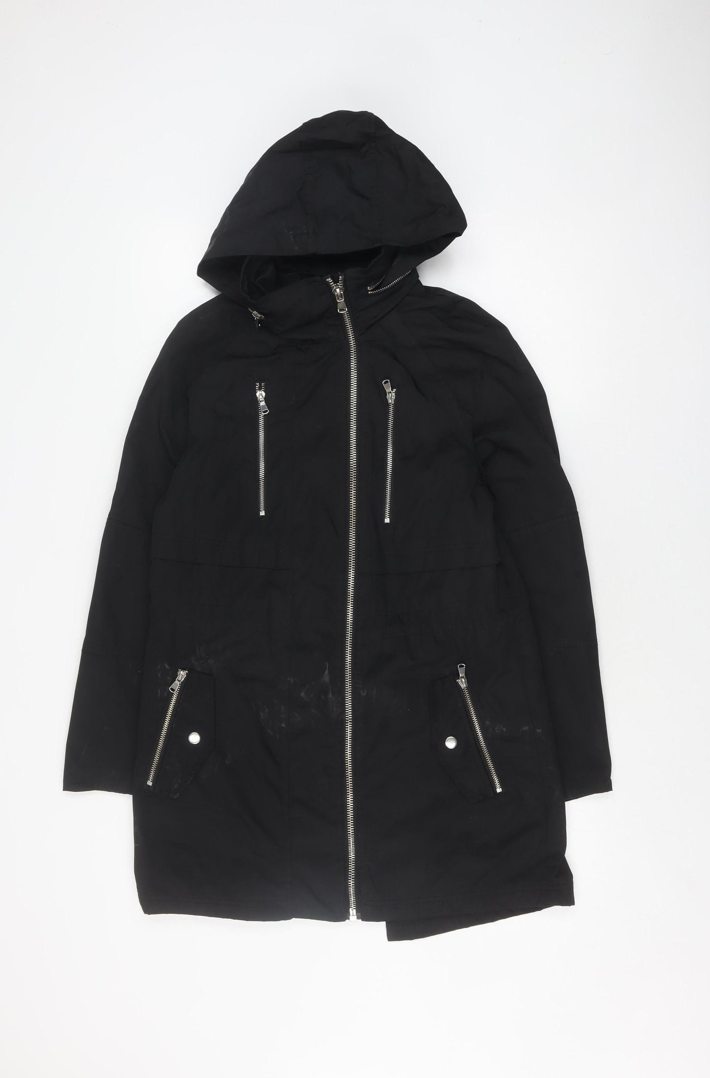 Womens UK Size 10 NEXT Black Parka Coat