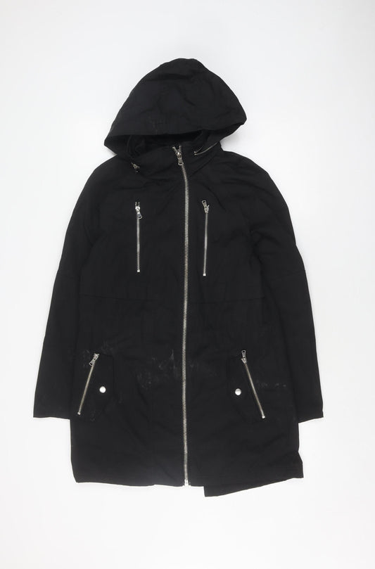 Womens UK Size 10 NEXT Black Parka Coat