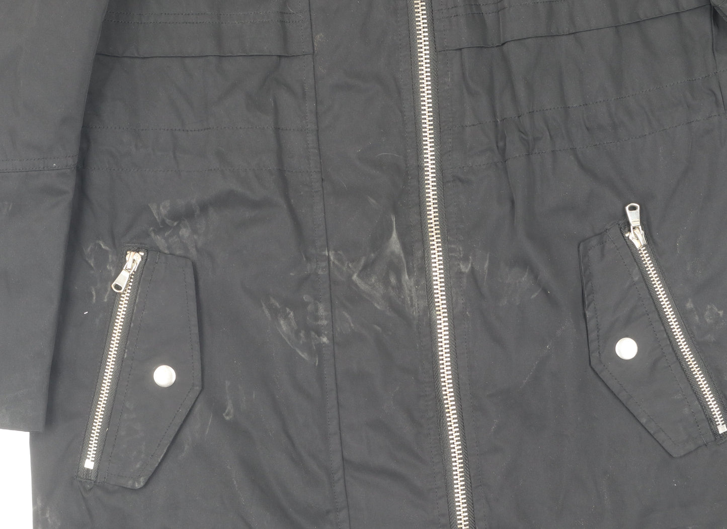 Womens UK Size 10 NEXT Black Parka Coat