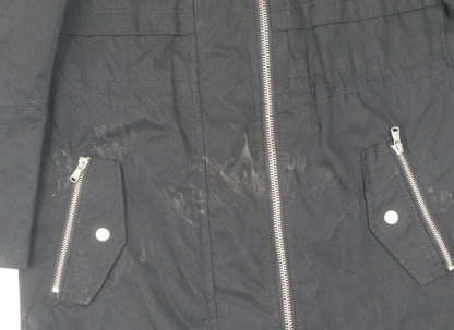 Womens UK Size 10 NEXT Black Parka Coat