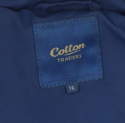 Unisex Adults UK Size 16 Cotton Traders Blue Quilted Coat