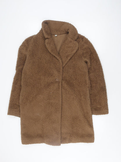 Womens UK Size S Uniqlo Brown Overcoat