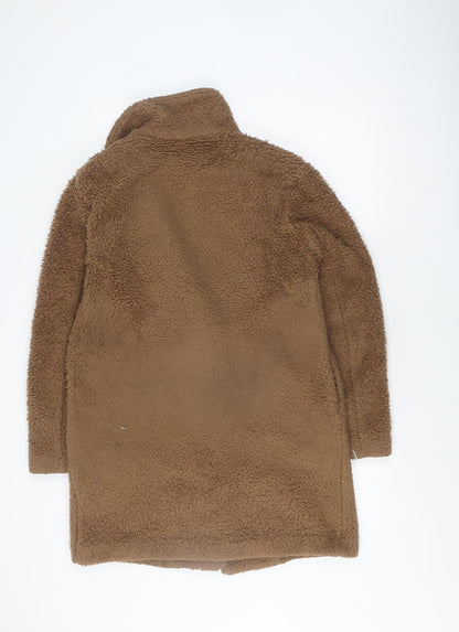Womens UK Size S Uniqlo Brown Overcoat