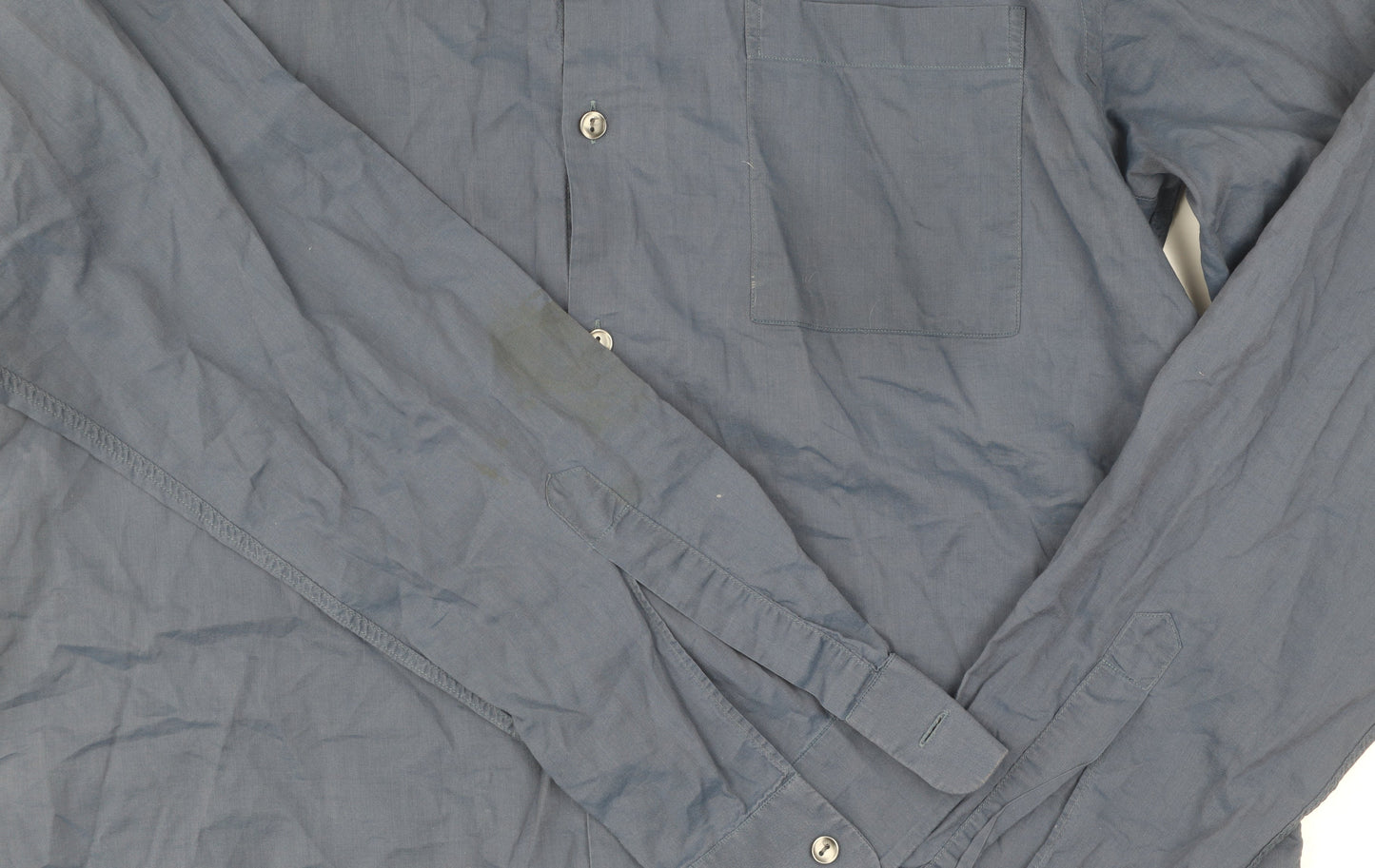 Hugo Boss Men's Blue Long Sleeve Cotton Shirt, Size 42