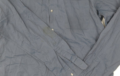 Hugo Boss Men's Blue Long Sleeve Cotton Shirt, Size 42