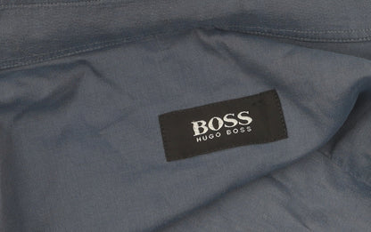 Hugo Boss Men's Blue Long Sleeve Cotton Shirt, Size 42