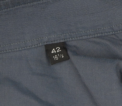 Hugo Boss Men's Blue Long Sleeve Cotton Shirt, Size 42