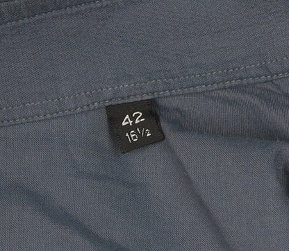 Hugo Boss Men's Blue Long Sleeve Cotton Shirt, Size 42