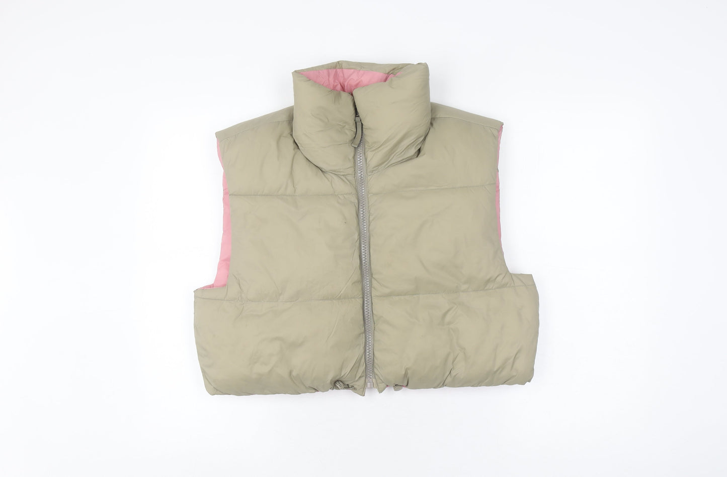 Womens UK Size L Zara Beige Puffer Jacket