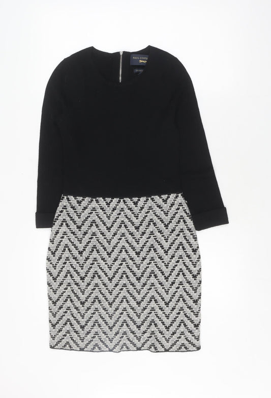 Paul Costelloe Women's Black Wool Sheath Dress XS