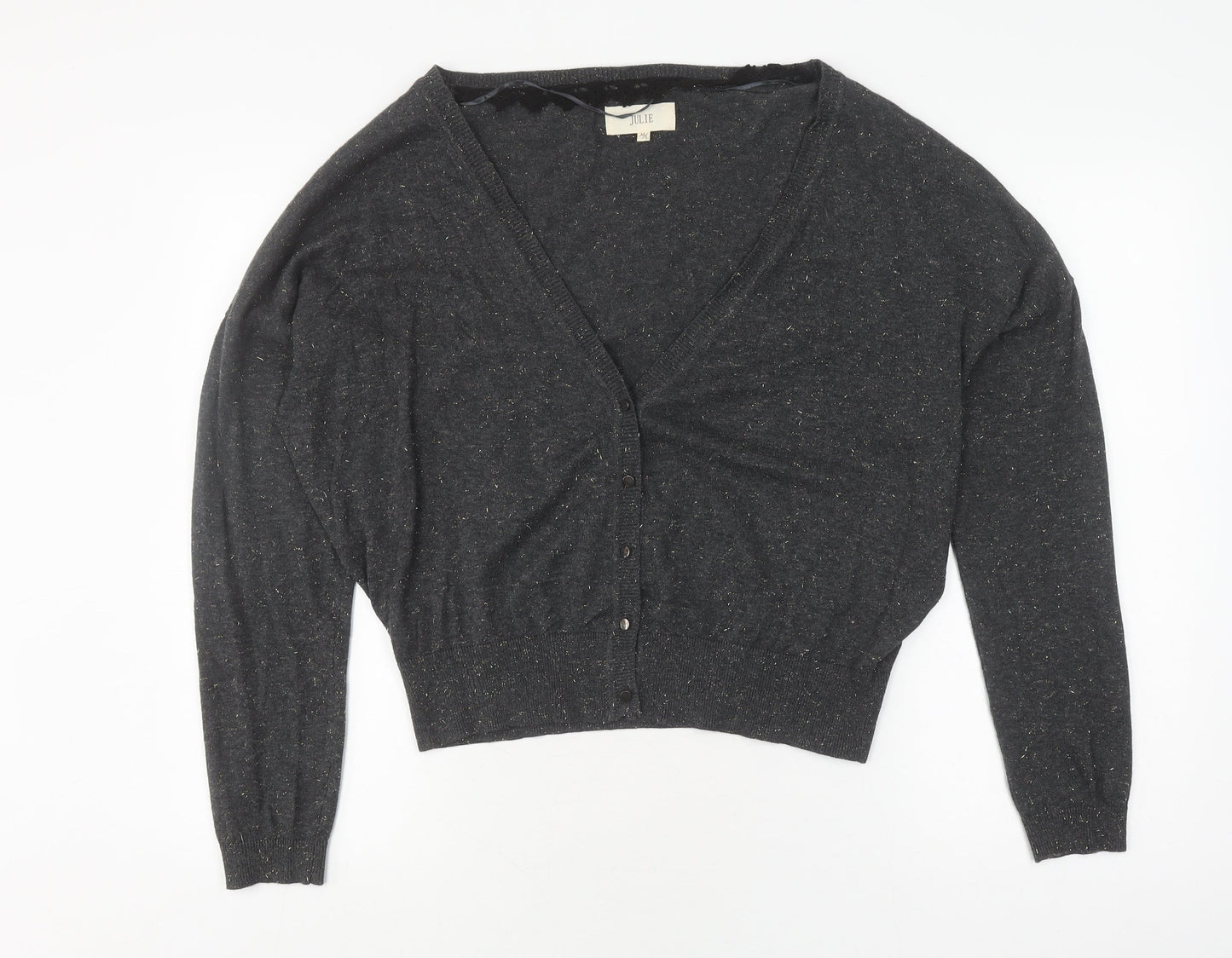 Womens UK Size M/L Julie Black Cardigan Jumper