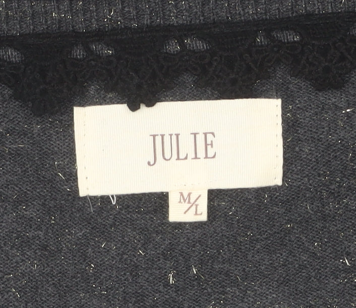 Womens UK Size M/L Julie Black Cardigan Jumper