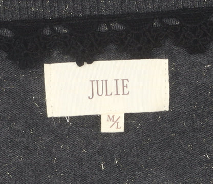 Womens UK Size M/L Julie Black Cardigan Jumper