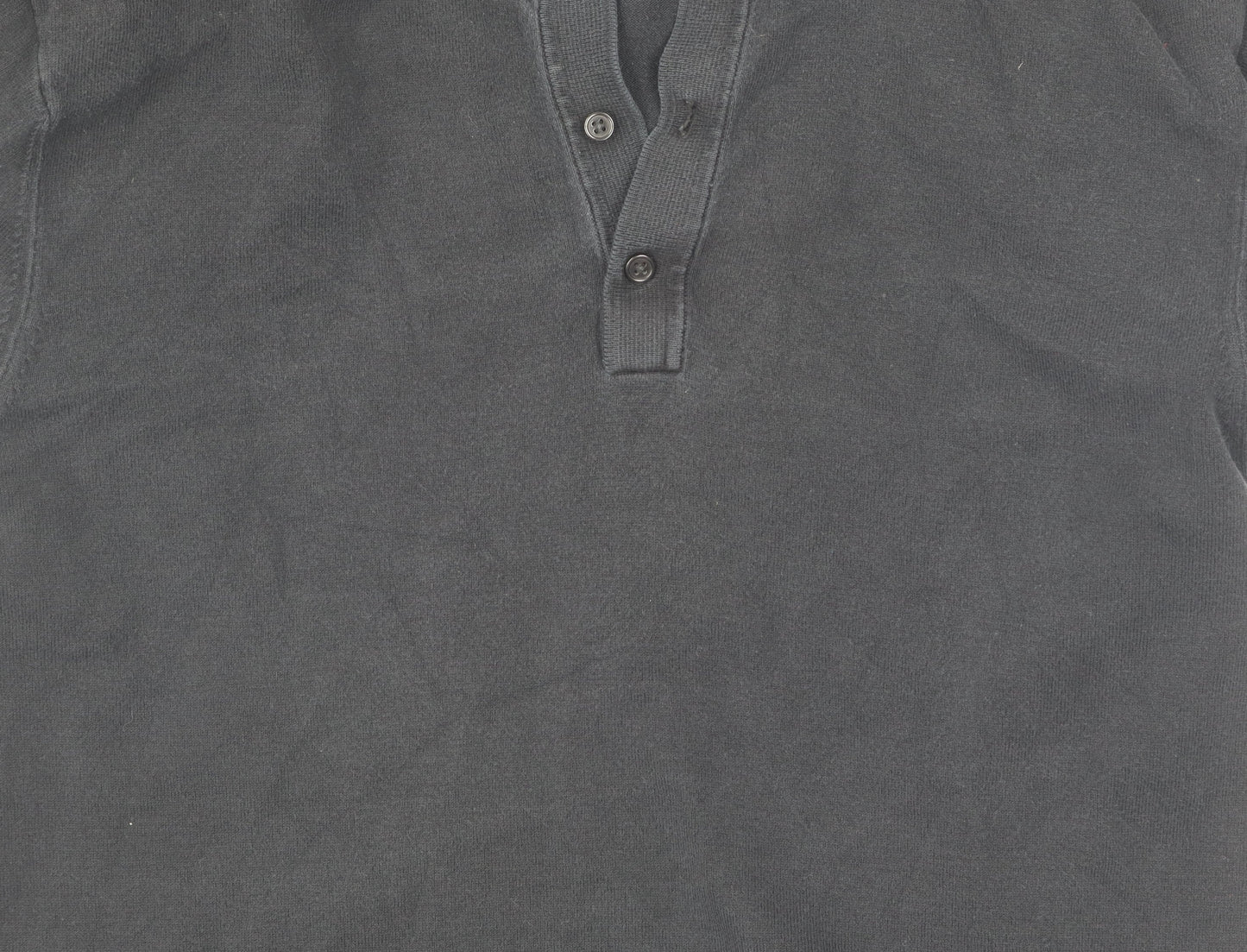 Marks and Spencer Men's Black Long Sleeve Polo, Size L