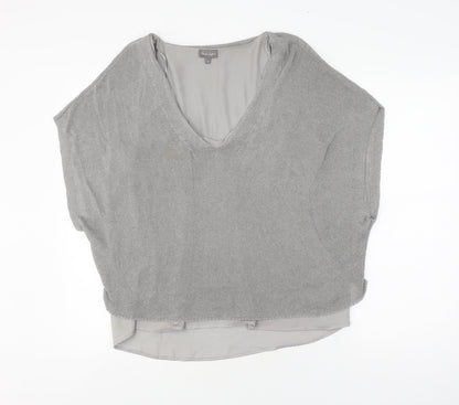 Phase Eight Women's Grey Knit V-Neck Top Size M