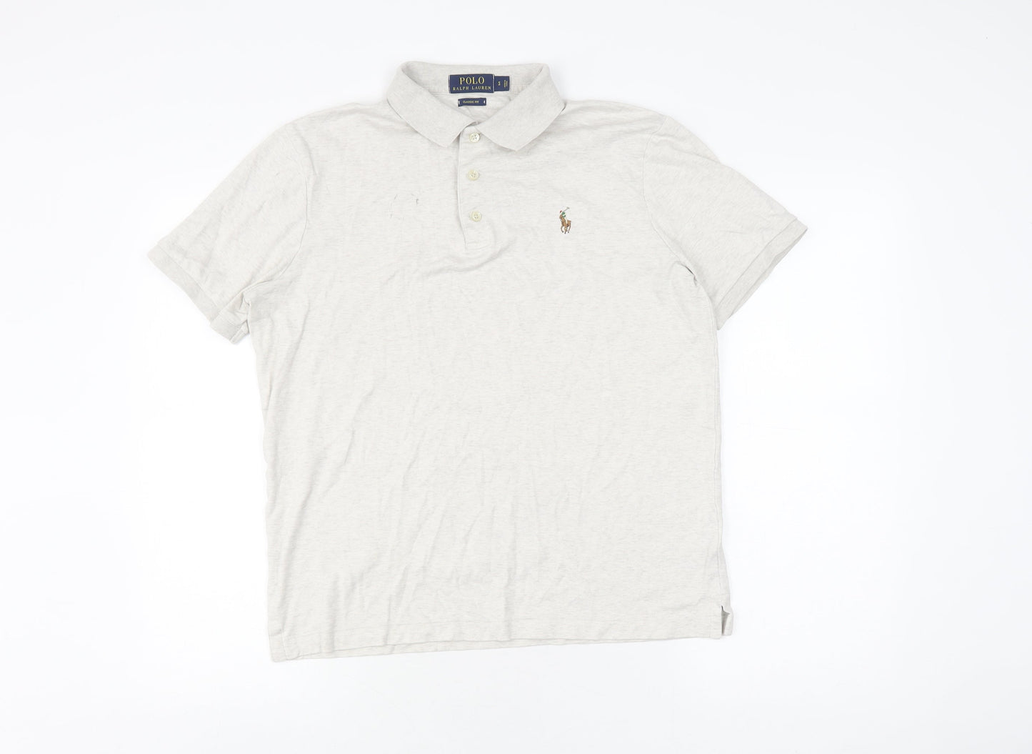 Ralph Lauren Men's Beige Polo Shirt Size S Classic Fit