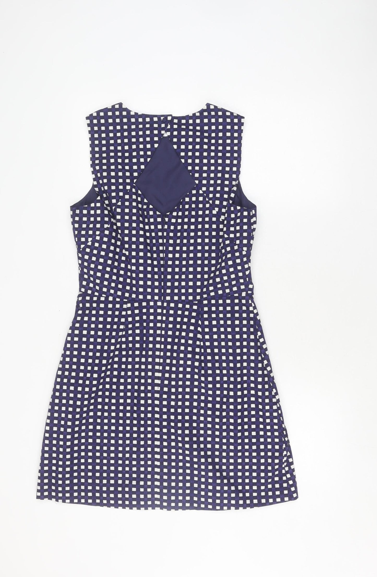 Warehouse Women's Blue Check Sheath Dress, Size 12