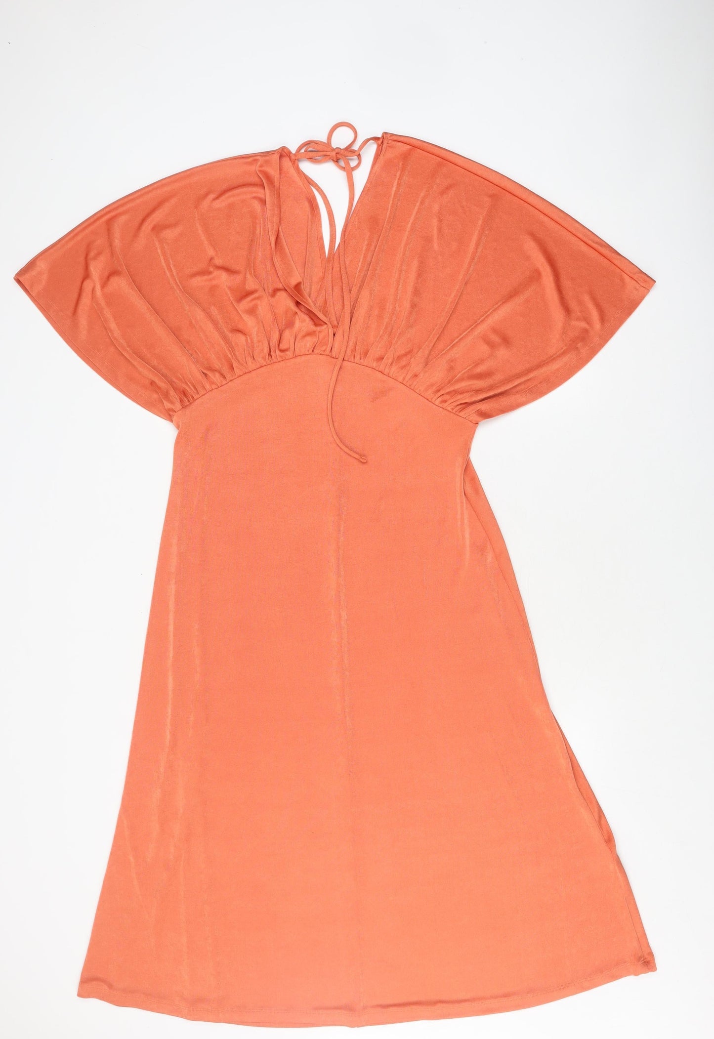 Next Women's Orange Kaftan Midi Dress, Size 12, Summer Casual