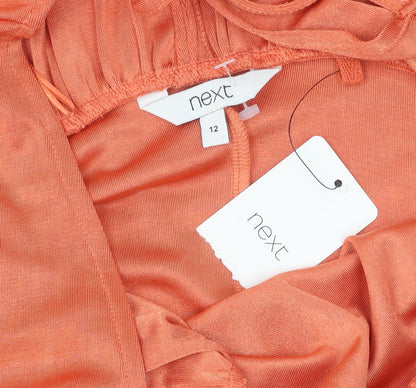 Next Women's Orange Kaftan Midi Dress, Size 12, Summer Casual