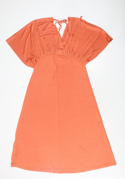 Next Women's Orange Kaftan Midi Dress, Size 12, Summer Casual