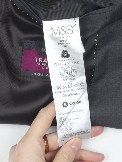 Mens UK Size 38 Marks and Spencer Regular Grey Suit Jacket
