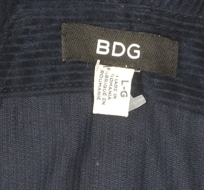 BDG Women's Blue Corduroy Dungaree Dress, Size L, Pinafore