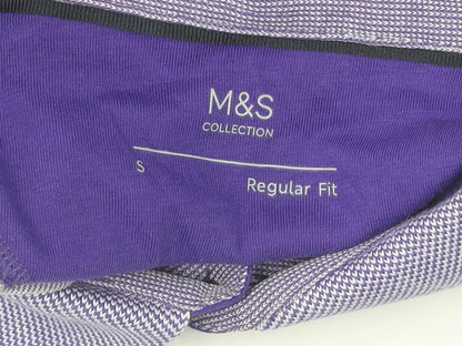 Marks and Spencer Men's Purple Polo Shirt - Size S, Regular Fit