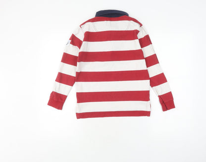 Lazy Jacks Boys Red Striped Long Sleeve Pullover 7-8 Y Casual