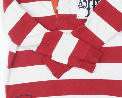 Lazy Jacks Boys Red Striped Long Sleeve Pullover 7-8 Y Casual