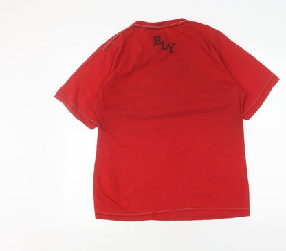 HLY EQPT Men's Red Graphic Print T-Shirt, Size M