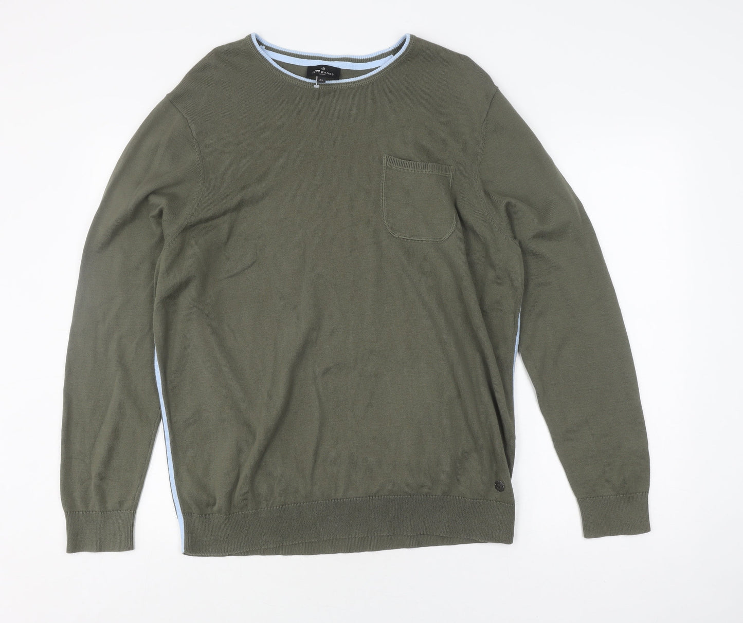 Jeff Banks Men's Green XL Pullover Jumper - Cotton Knit